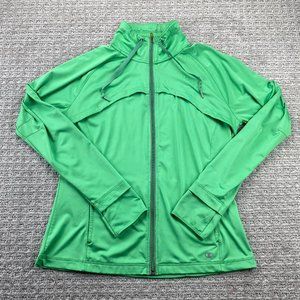 Champion Sweater Women Large L Green Full Zip Running Jogging Sports Activewear
